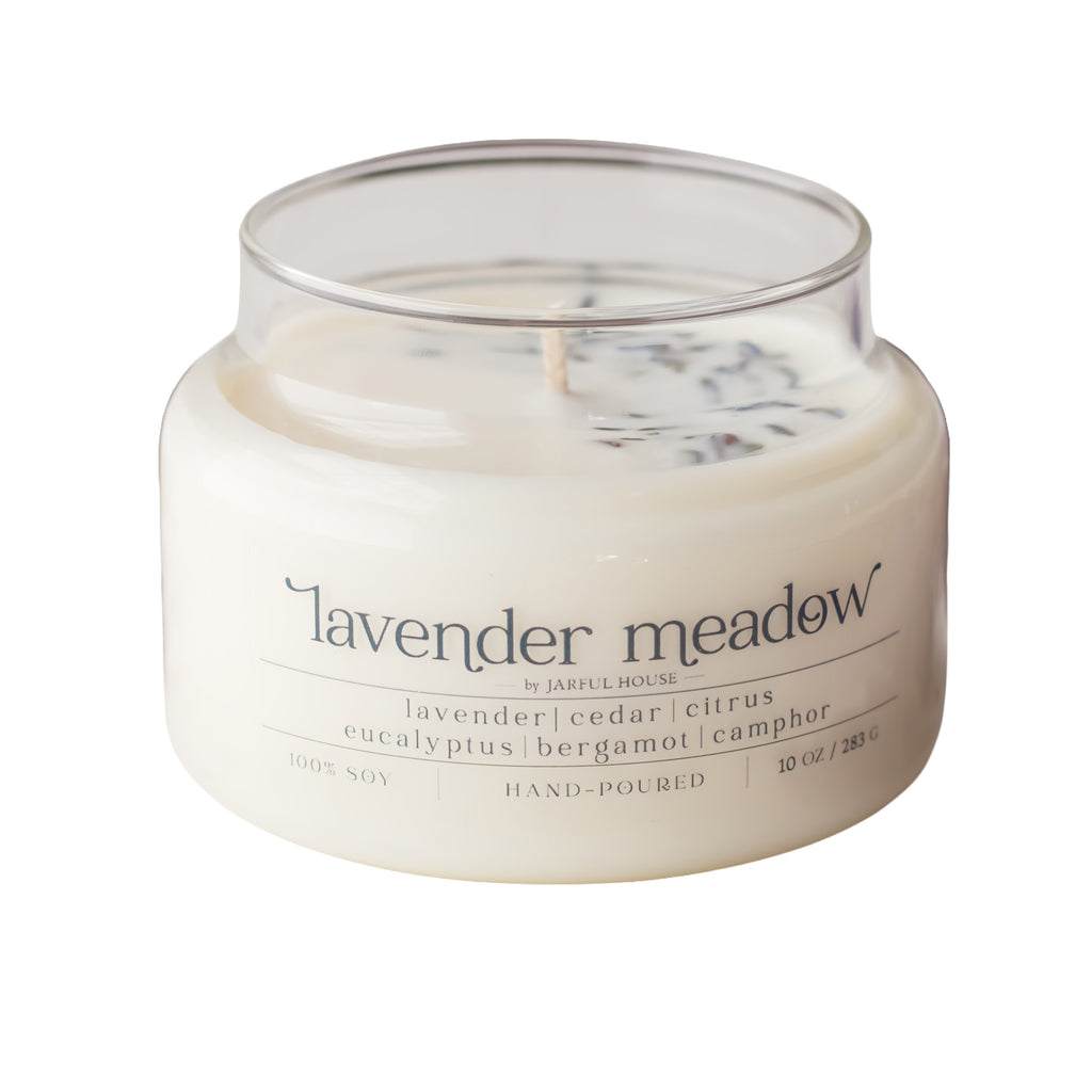 Soy Candle Lavender Meadow 10 oz. with Dry Lavender