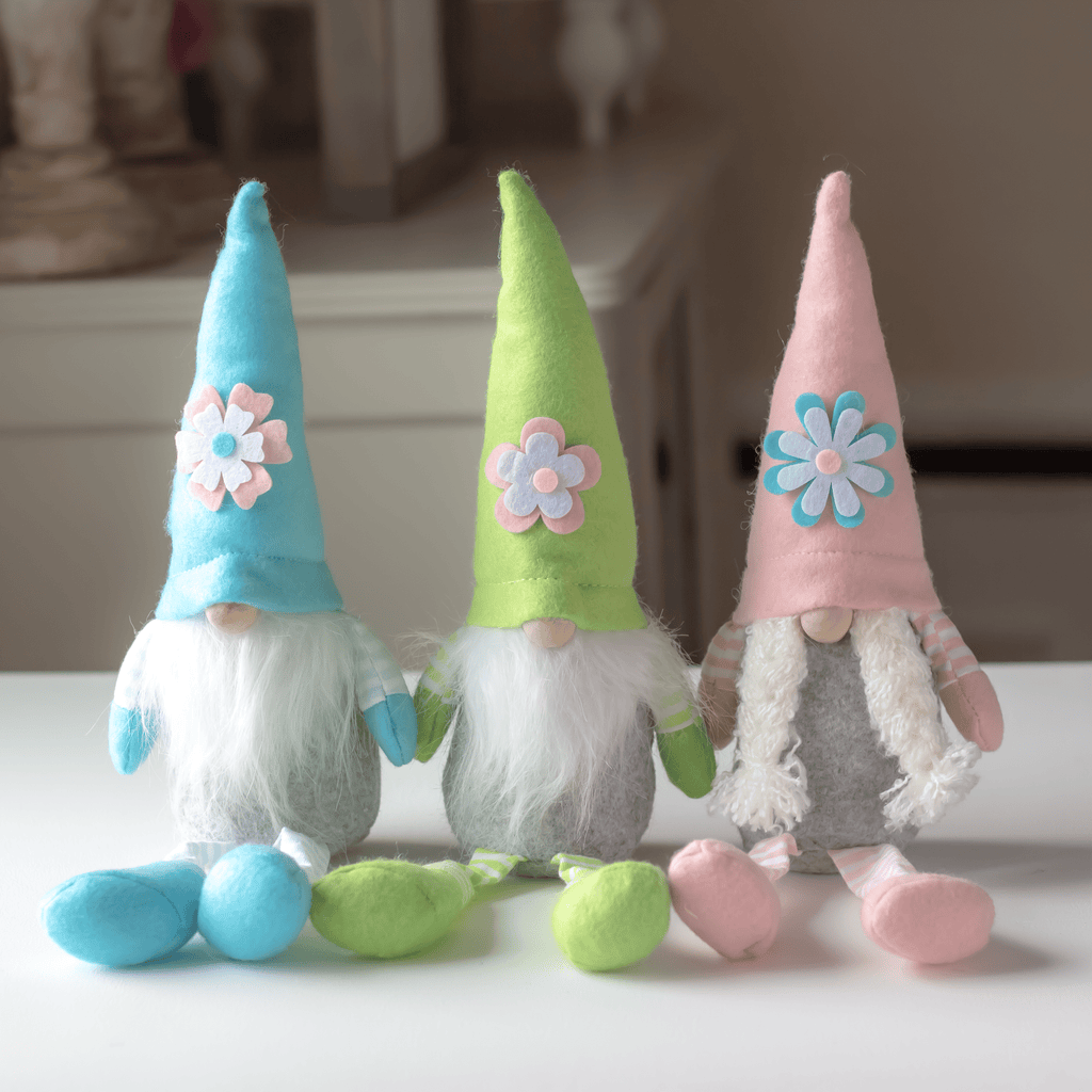Spring Gnomes, Pink, Blue, Green