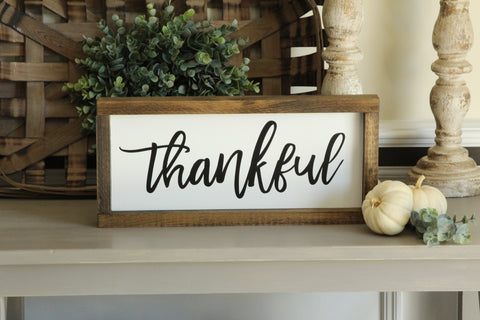 Thankful Wooden Wall Sign – 15x7