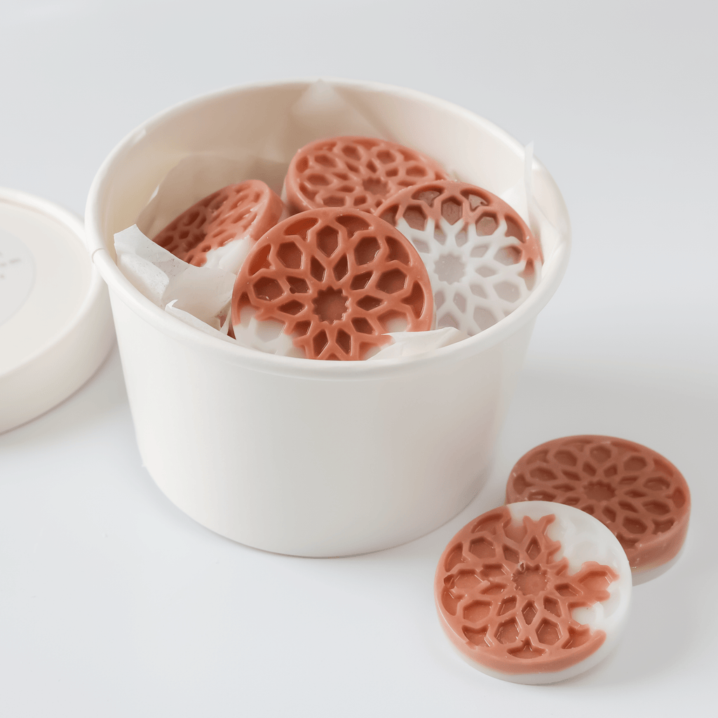 Golden Allure Wax Melts – Moroccan Design, White Rose Gold