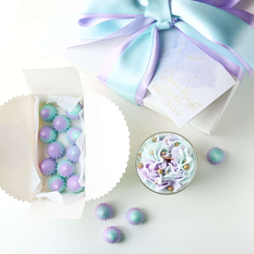 Shine Bright Happy Birthday Gift Bundle Candle +Wax Melts + Wish Card