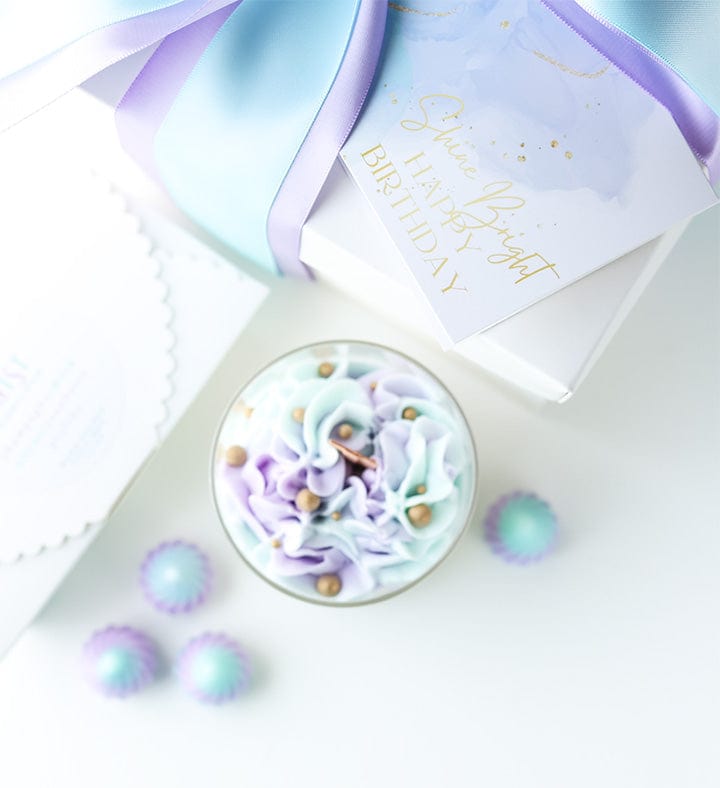 Shine Bright Happy Birthday Gift Bundle Candle +Wax Melts + Wish Card