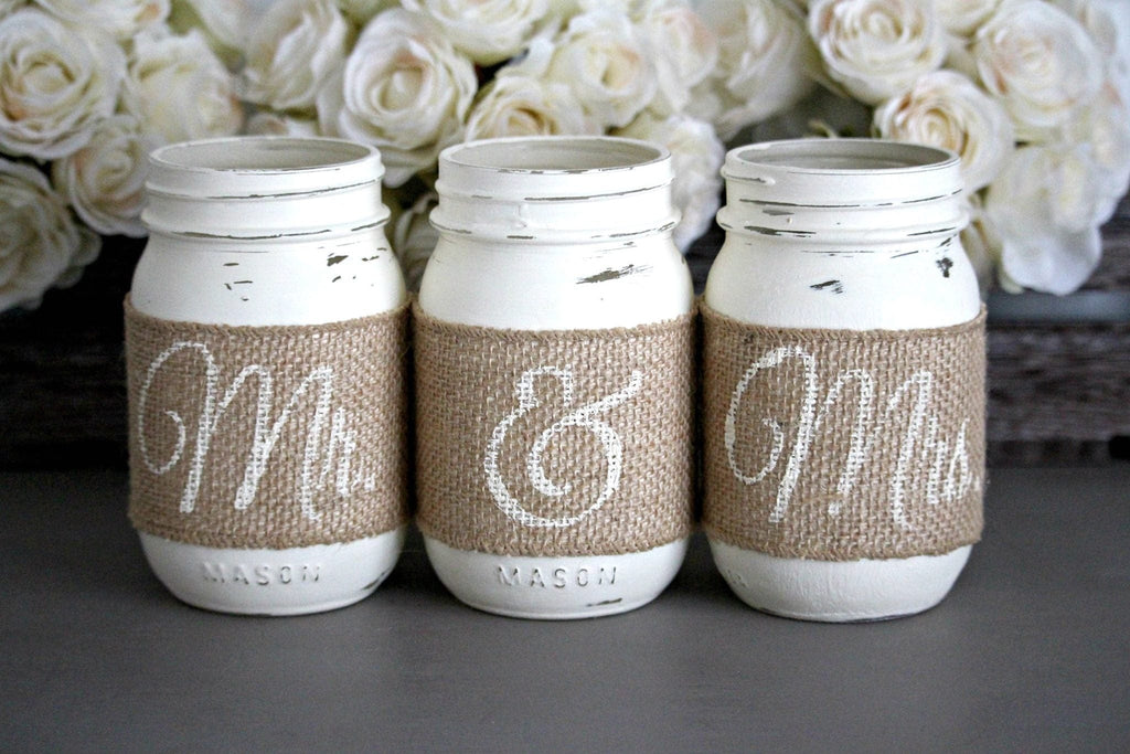 Rustic Wedding Table Decor,Rustic Bridal & Engagement Gift - Jarful House