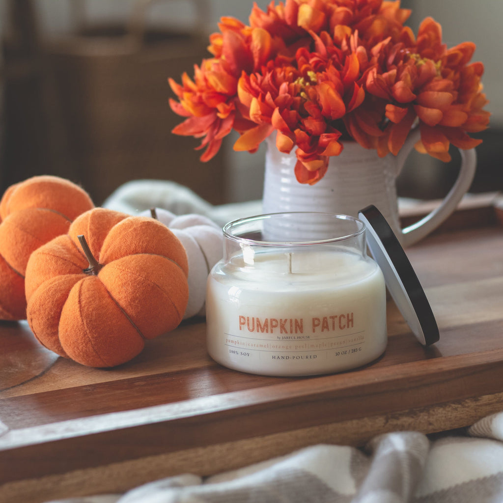 pumpkin caramel maple pecan vanilla orange soy wax fall candle