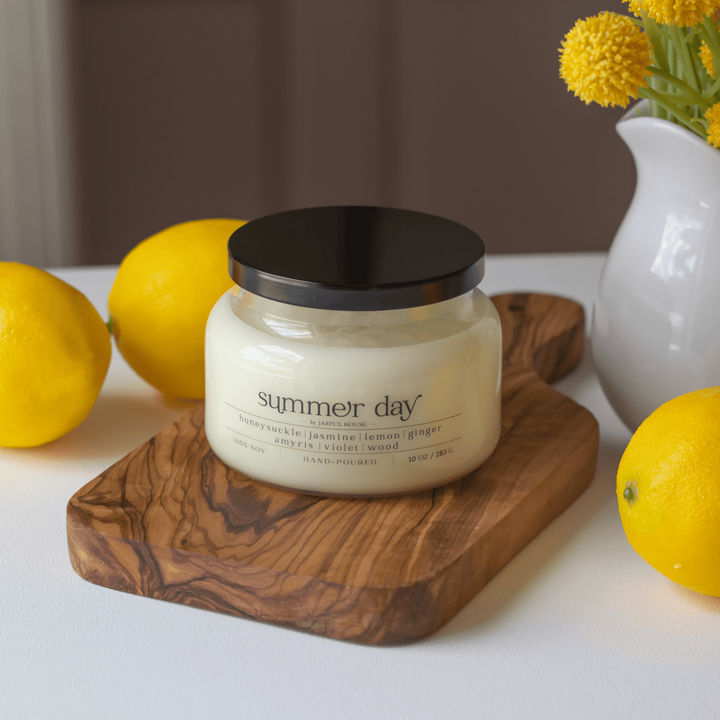 Summer Day Scented Soy Candle | Honeysuckle + Jasmine + Ginger - 10 oz