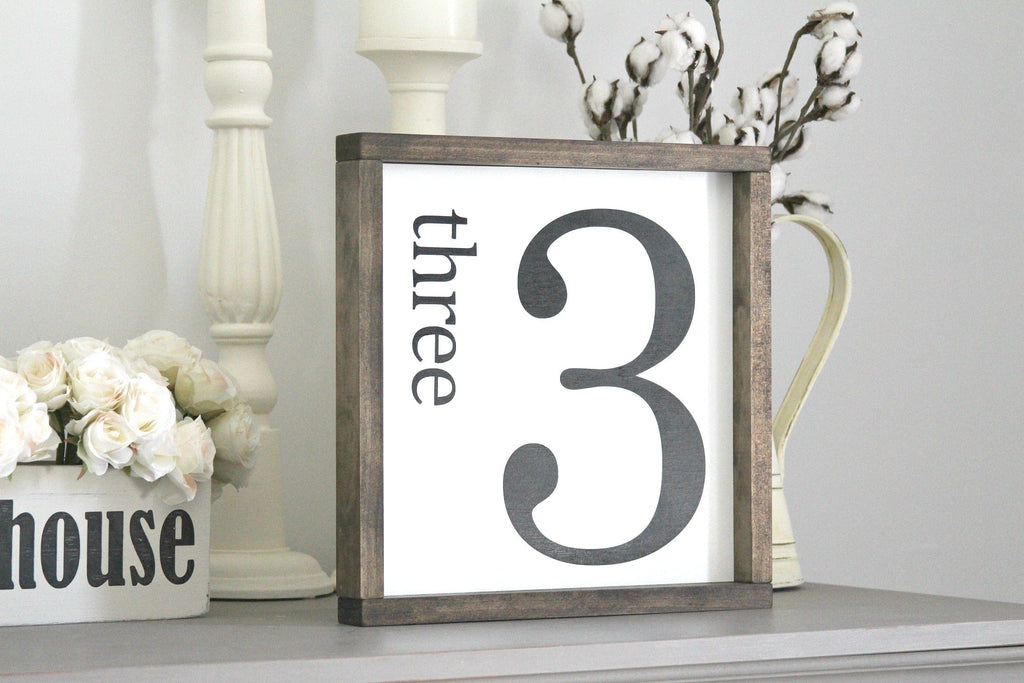 Farmhouse Number Wall Sign | Family Gallery Wall Decor - Jarful House