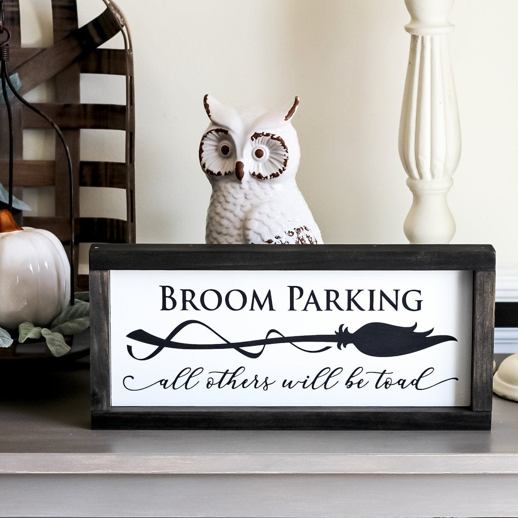 Halloween Decor | Broom Parking Sign | Spooky Wall Decor - Jarful House