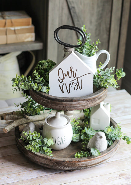 Tiered Tray Sign Decor