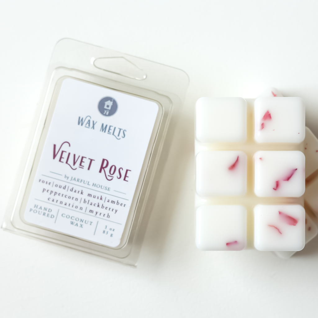 velvet rose wax melts clamshell