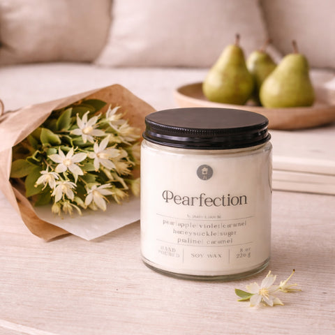 Pearfection Soy Candle – 8 oz Pear, Apple & Caramel Candle