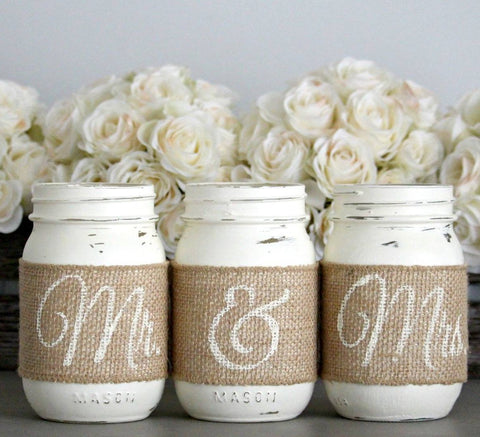 Rustic Wedding Table Decor,Rustic Bridal & Engagement Gift - Jarful House