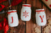 Rustic Christmas Table Decor JOY | Christmas White & Red Holiday Home Decor - Jarful House