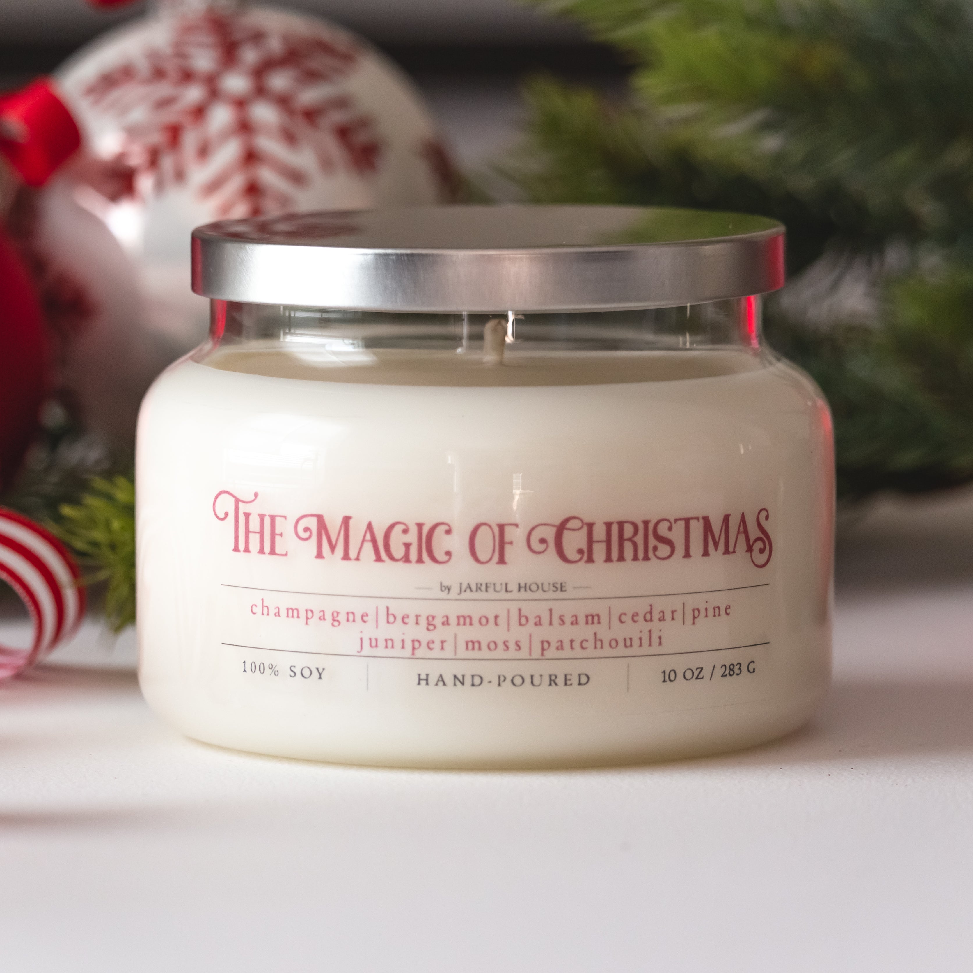 Christmas Wax Melts Merry & Bright - White & Red 3 oz.