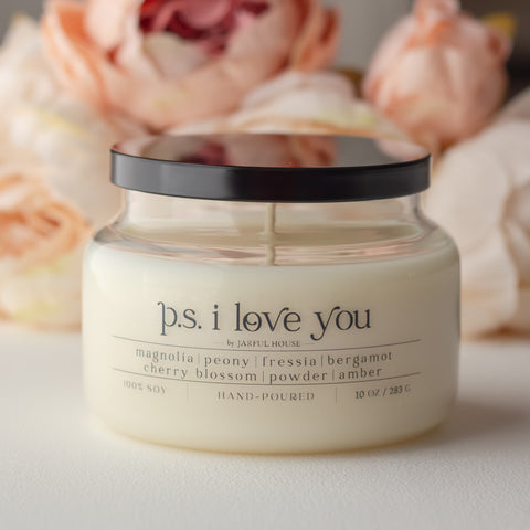 Magnolia + Peony Soy Candle PS I LOVE YOU -10 oz.