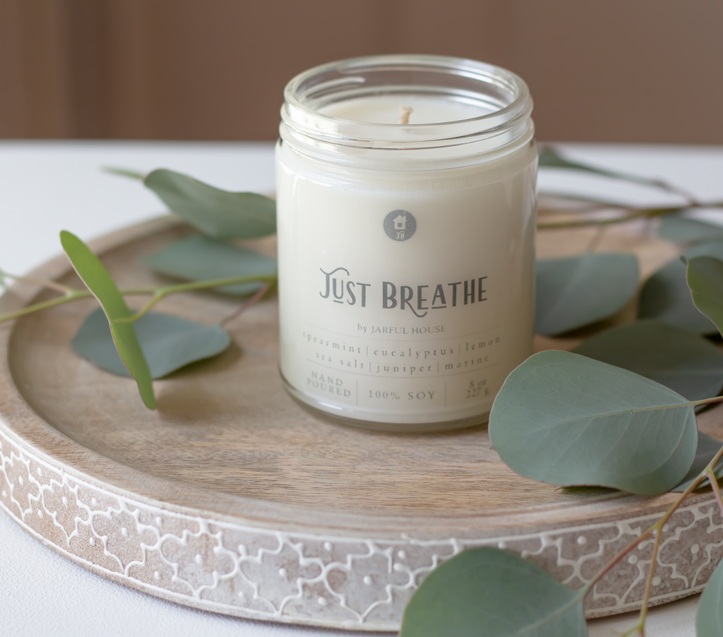 Just Breathe Soy Candle | Eucalyptus + Spearmint + Lemon + Sea Salt + Juniper - 8 oz.