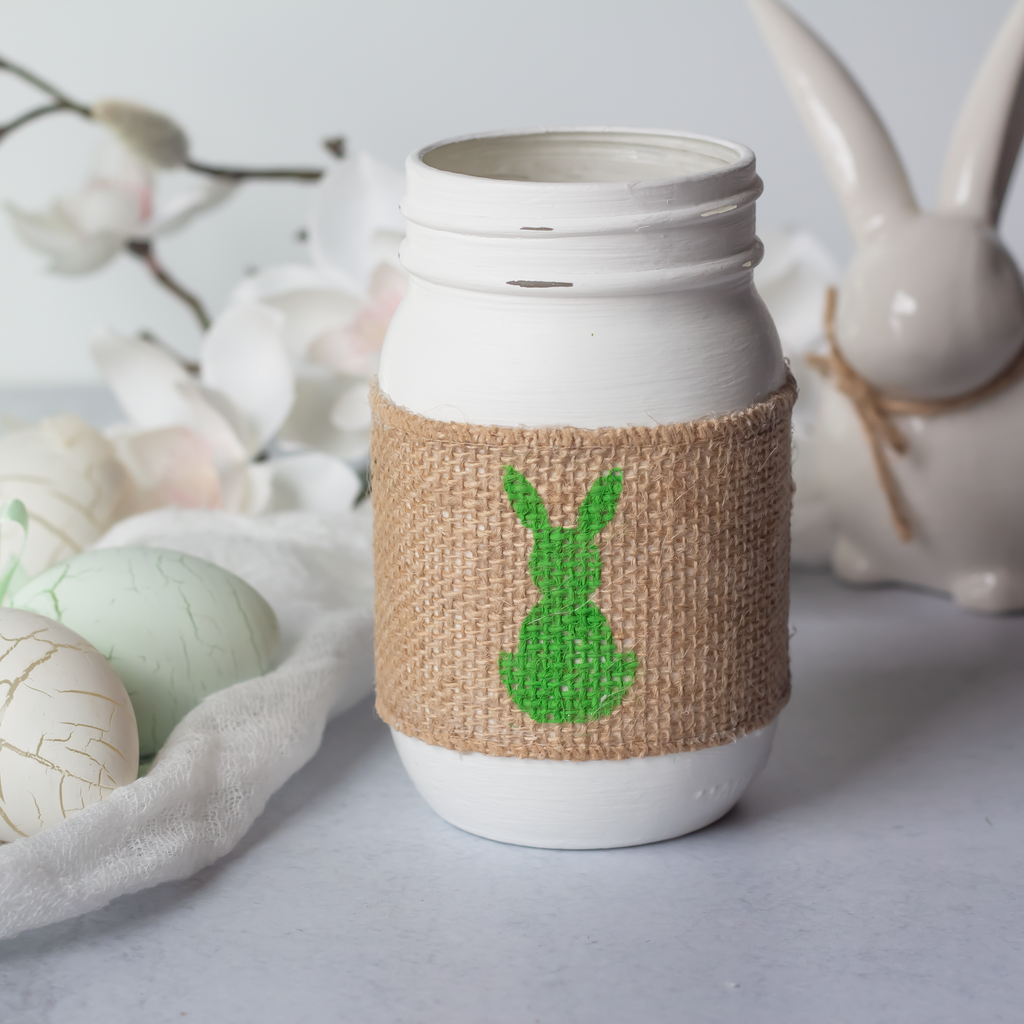 Easter Bunny Table Decor Mason Jar Vase