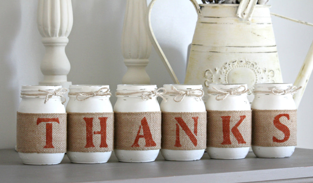 THANKFUL Rustic Home Decor - Two Sided - Jarful House