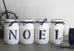 Rustic Christmas Mantel Decor in White and Blue NOEL - Two Sided - Jarful House