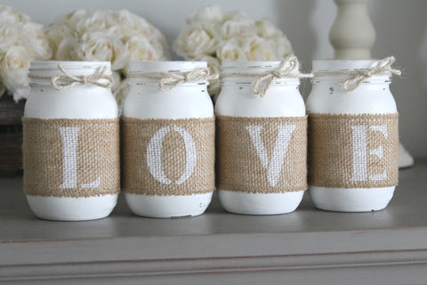 Rustic Valentine's Day Decor Gift Idea | Love - Two Sided - Jarful House