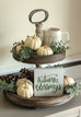 Green Fall Home Decor | Tiered Tray Sign Autumn Blessing - Jarful House