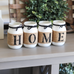 Farmhouse Home Decor | Rustic Table Decor  - Two Sided Decorative Jars - Jarful House