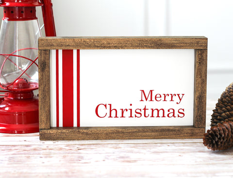 Farmhouse Red Merry Christmas Wall Sign | Rustic Holiday Home Decor - Jarful House