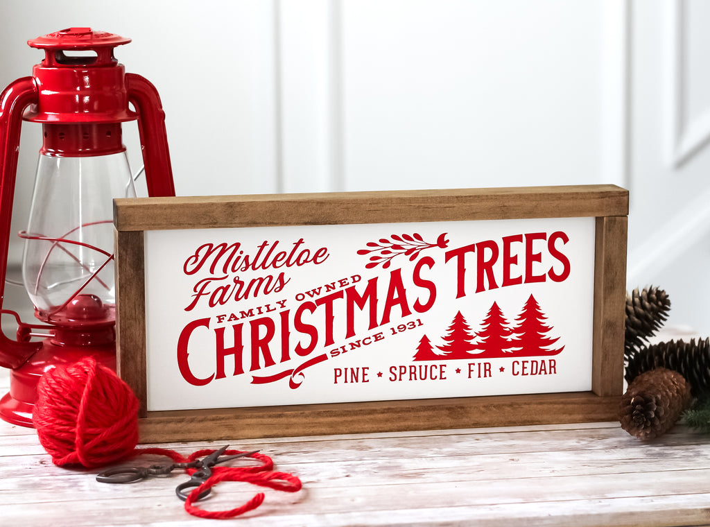 Farmhouse Wall Decor | Holiday Home Decor | Christmas Trees Sign 15 x 7 inches - Jarful House