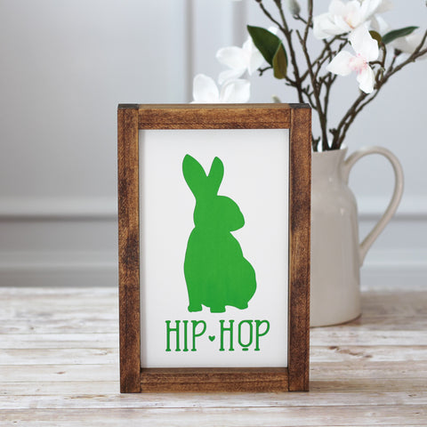 Green Easter Decor - Spring Hip Hop Bunny Wall Sign - Jarful House