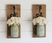 Farmhouse Wall Decor Rustic Sconces | Hanging Mason Jar Decorations - Jarful House