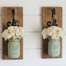 Farmhouse Wall Decor Rustic Sconces | Hanging Mason Jar Decorations - Jarful House