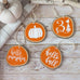 Fall Decor Ornaments Set of 4 - Tiered Tray Decor Halloween Fall Thanksgiving - Orange White Wood Slices