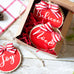 Farmhouse Christmas Ornaments Set of 3 | Red White Wood Slices - Believe Noel Joy