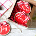 Christmas Ornaments Set Peace Joy Merry | Red White Wood Slices  - Set of 3