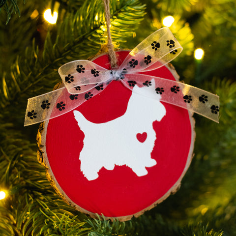 Christmas Dog Ornament Westie West Highland White Terrier