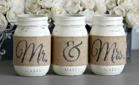 Bridal Shower Table Decor | Rustic Wedding Decor | Gift for Couples - Jarful House
