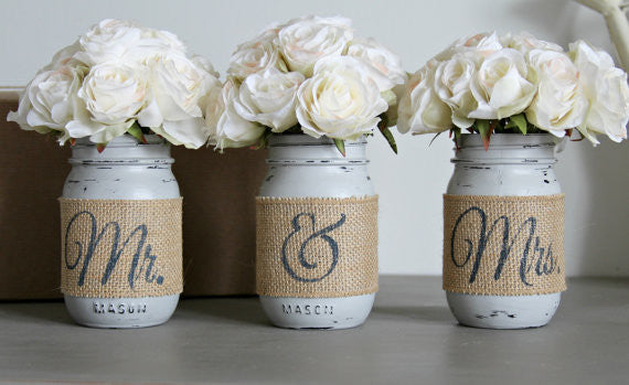 Bridal Shower Table Decor | Rustic Wedding Decor | Gift for Couples - Jarful House