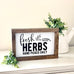 Home Garden Decor | Farmhouse Wood Sign Fresh Herbs Hand Picked Daily