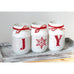 Rustic Christmas Table Centerpiece JOY - White and Red JOY Table Decor - Jarful House